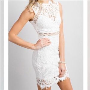 Beautiful white lace sheath dress